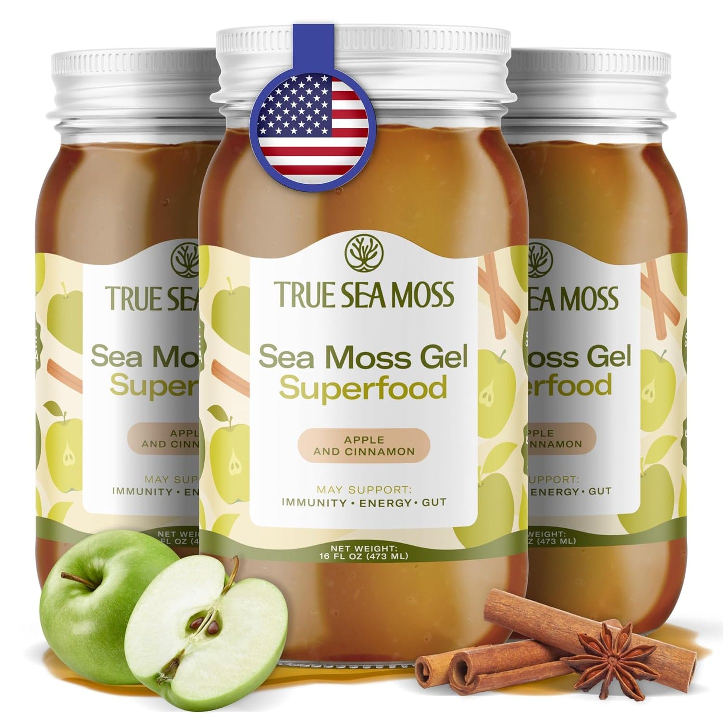APPLE & CINNAMON SEA MOSS (3 Packs)