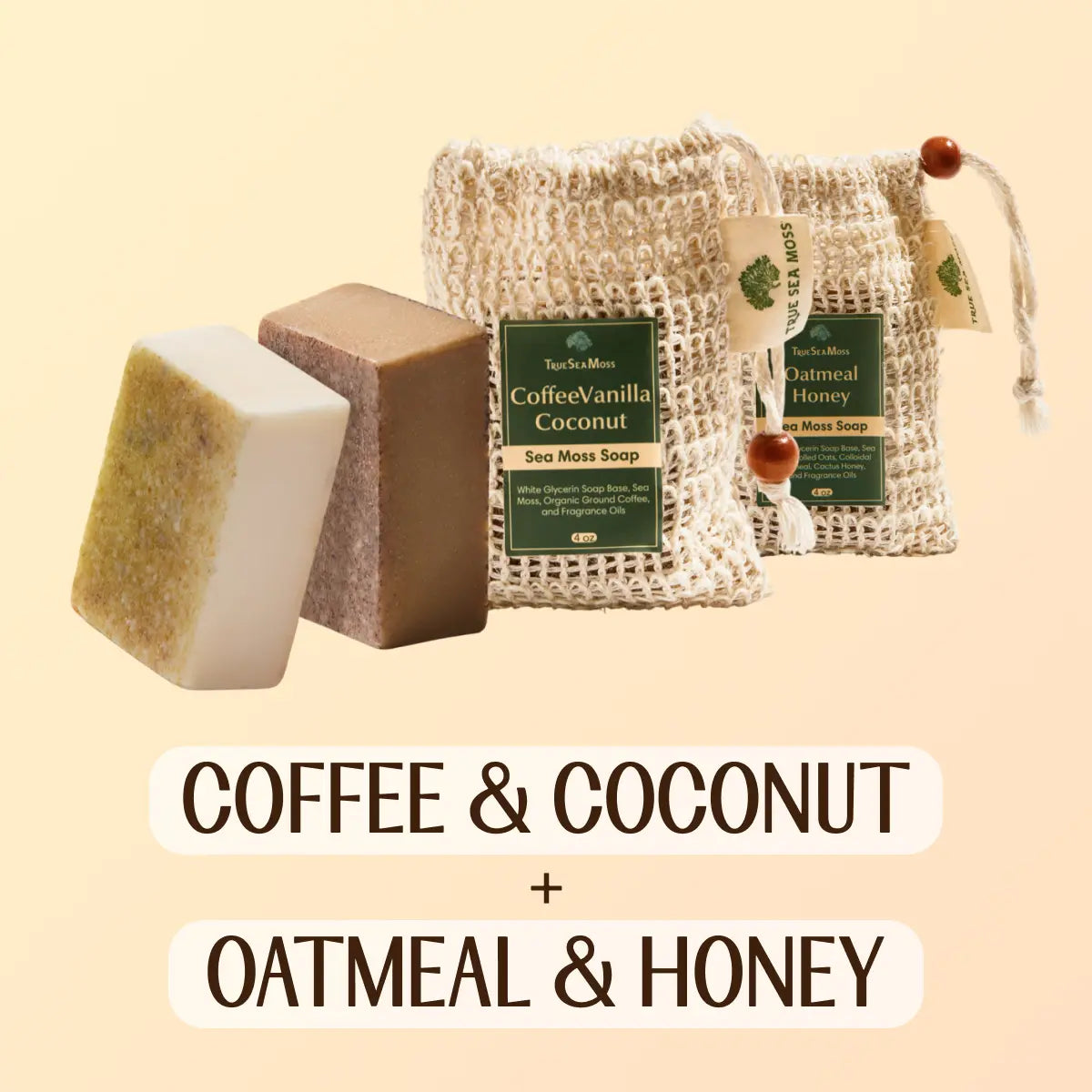 1x Coconut & 1x Vanilla Sea Moss Soaps