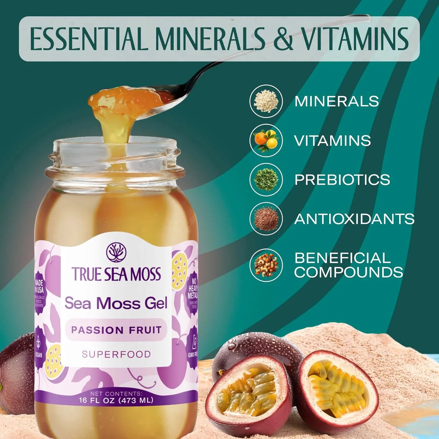 TrueSeaMoss GEL Sea Moss PASSION FRUIT