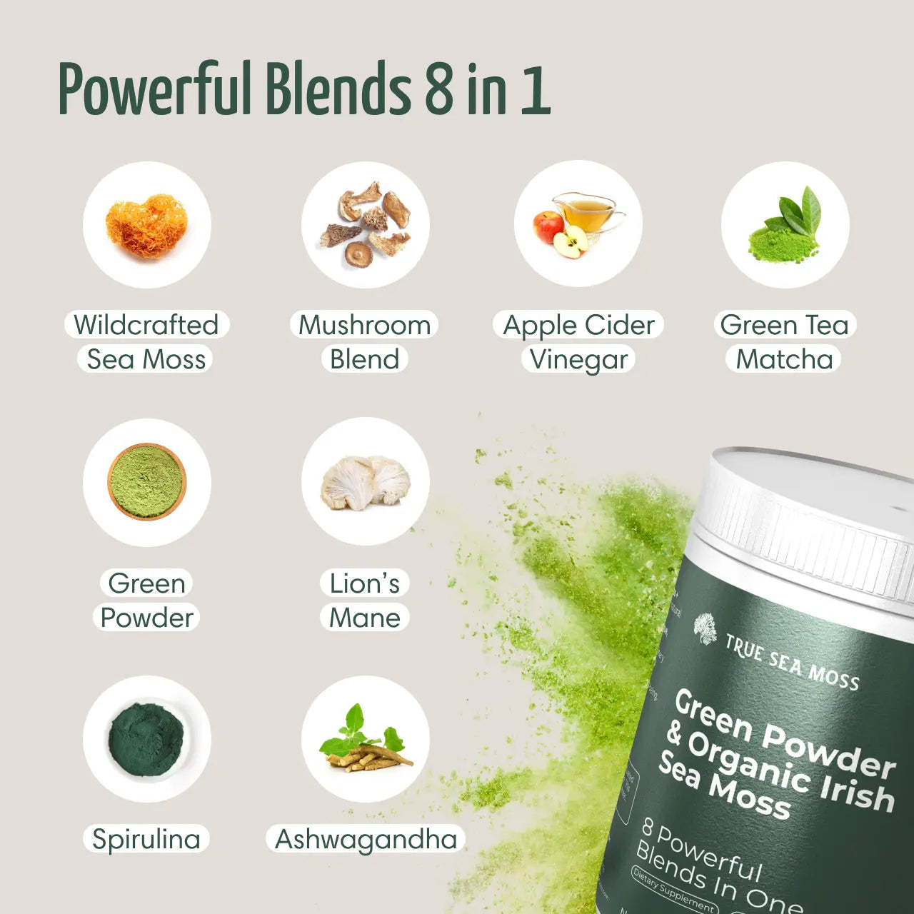8 in 1 Powerful Blend Irish Sea Moss Powder