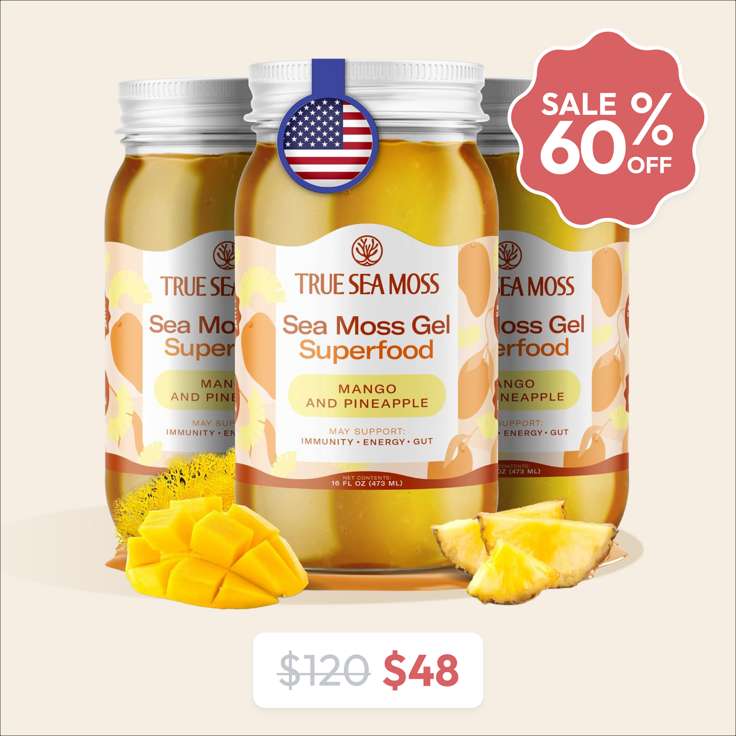 MANGO & PINEAPPLE SEA MOSS (3 Packs)