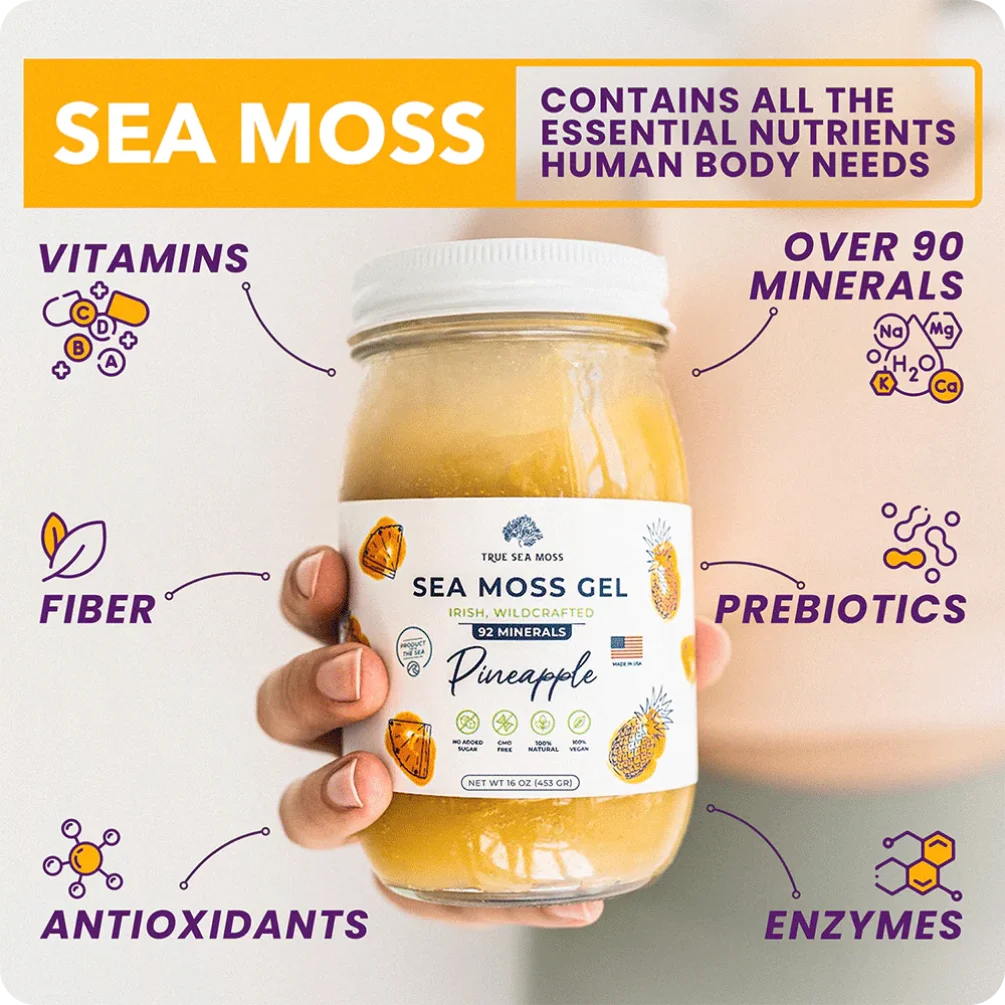 RPP Real Rock Products Sea Moss Gel Infusions 16 Oz - Soursop & Strawberry (New Flavors)