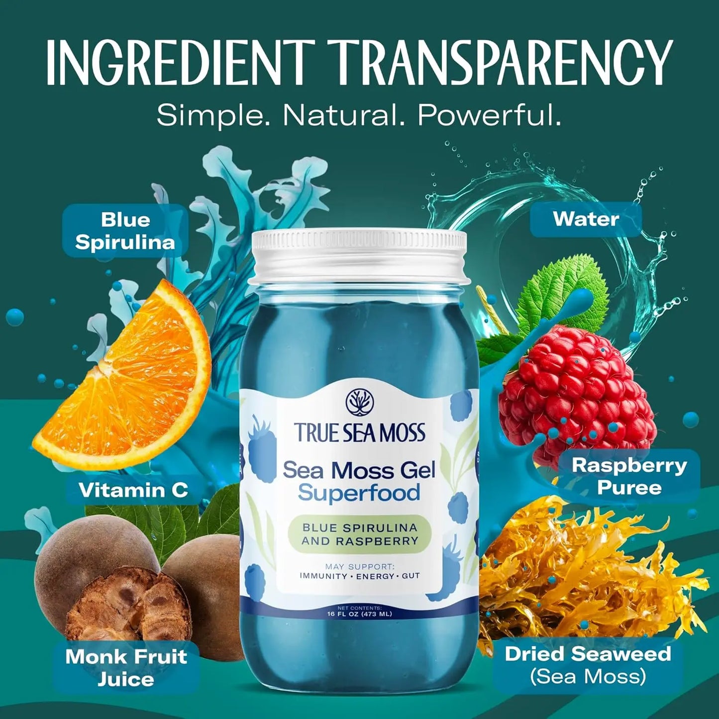 BLUE SPIRULINA & RASPBERRY SEA MOSS GEL
