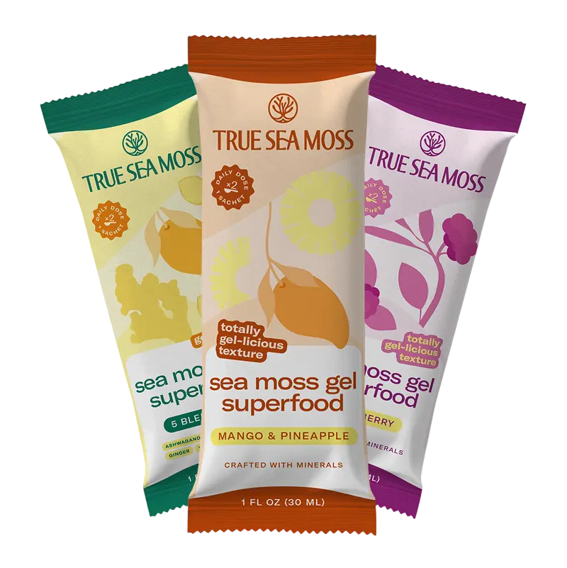 3 SEA MOSS GELS SACHETS + TRUE RECIPES GUIDE