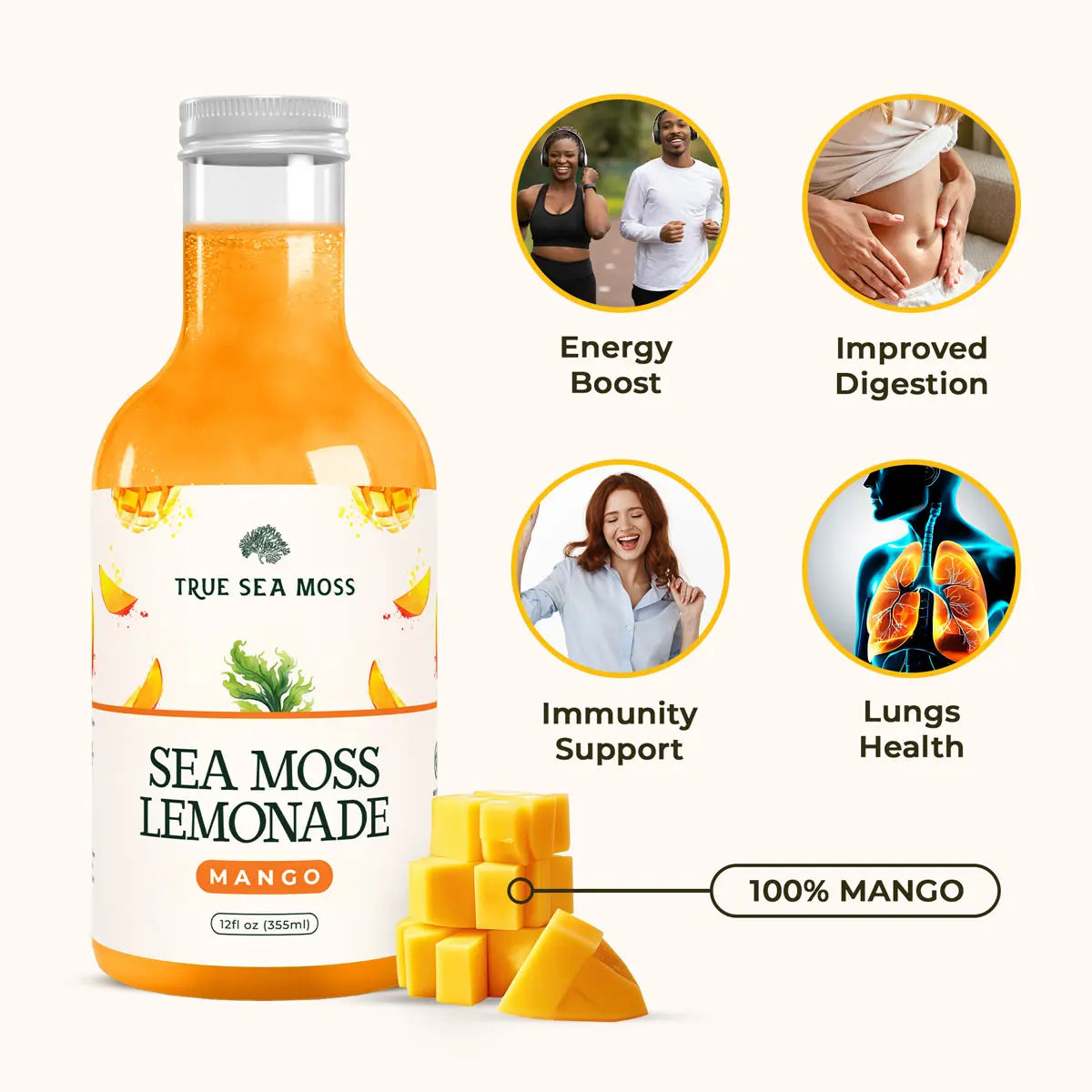 Benefits of Sea Moss Lemonade with Mango for the human body