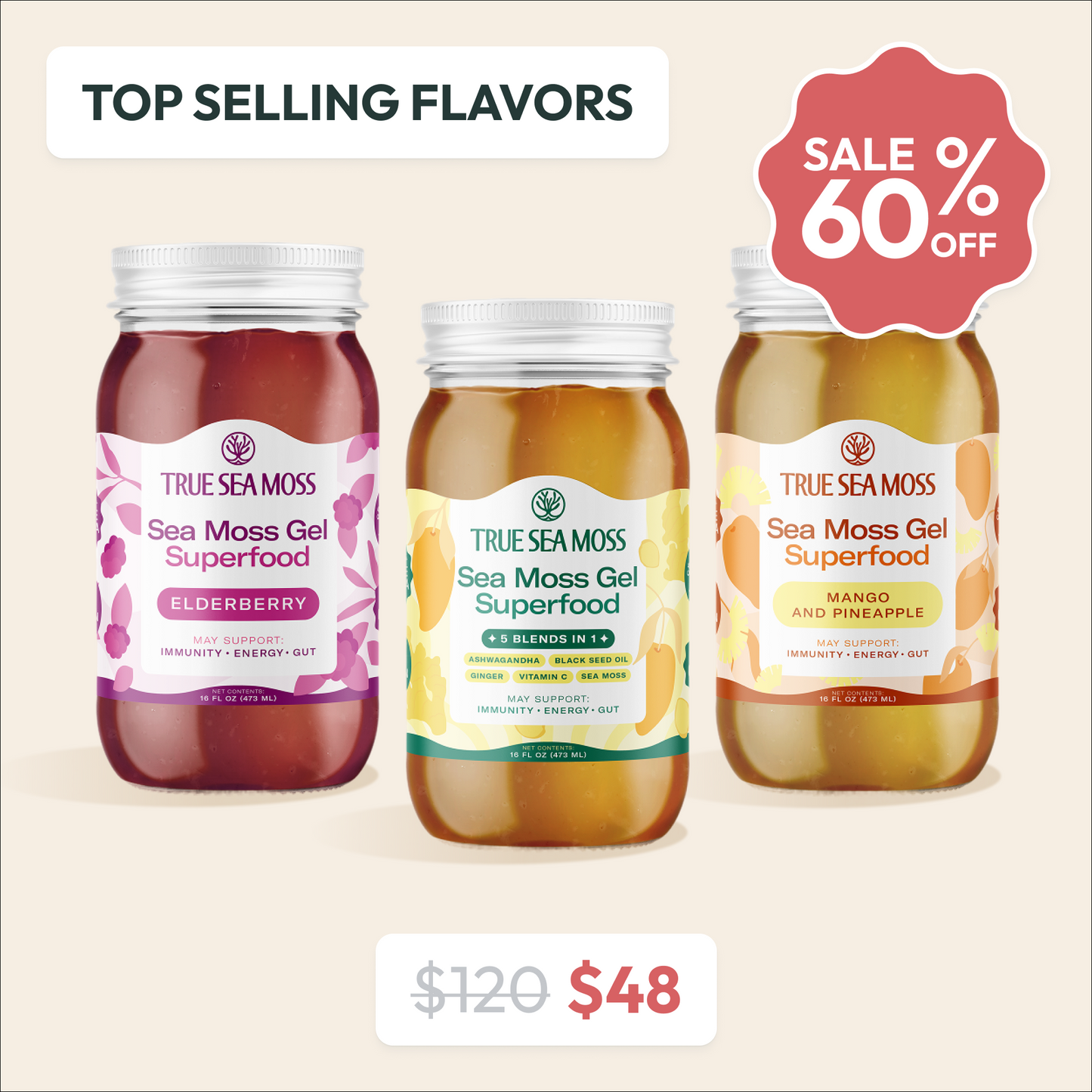 Sea Moss Gels Best Selling Flavors